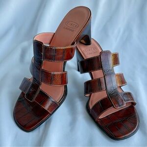 8M Joan & David Brown Heeled Sandals EUC